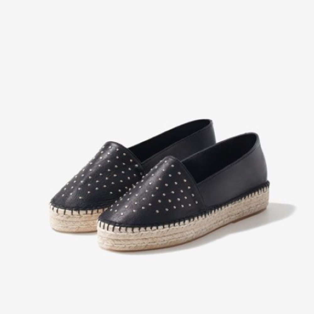 Uterqüe sheepskin studded espadrilles size 41 10.5